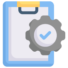Clipboard with gear check sign